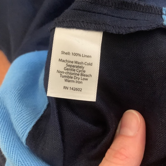 Sail to Sable STS Classic Linen Long Sleeve Tunic Dress Small Navy Blue - Picture 5 of 5